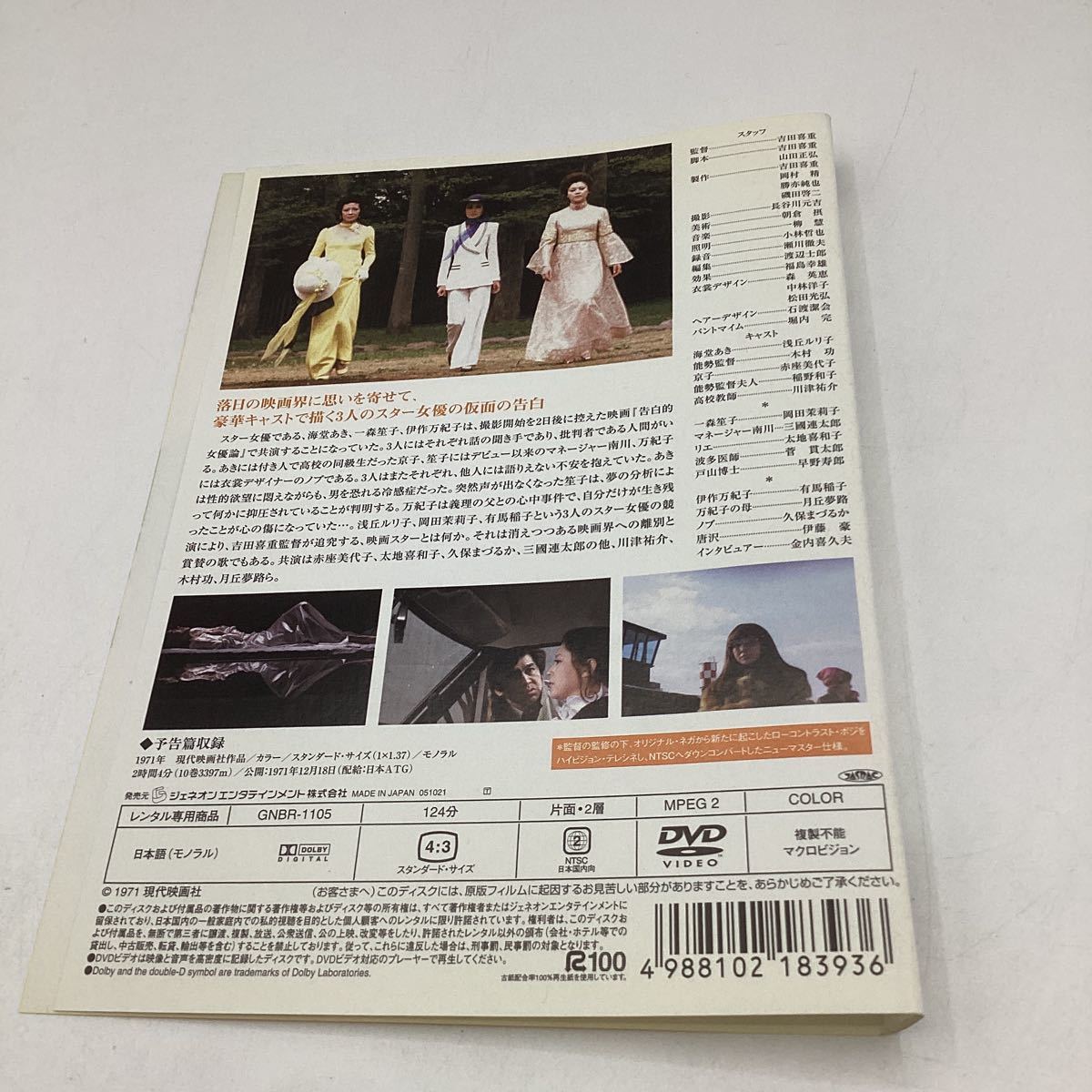 告白的女優論−浅丘ルリ子、岡田茉莉子−★DVD★中古品★レンタル落ち_画像2