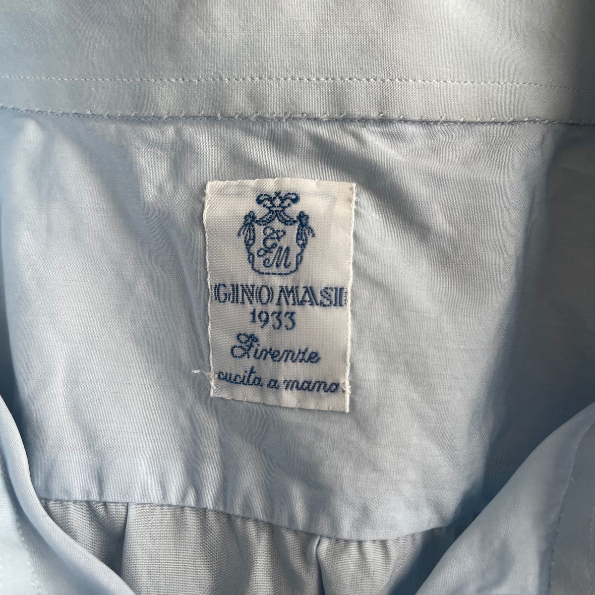 GINO MASI 手縫いドレスシャツ　サイズ40 イタリア製　長袖シャツ ライトブルー_画像4