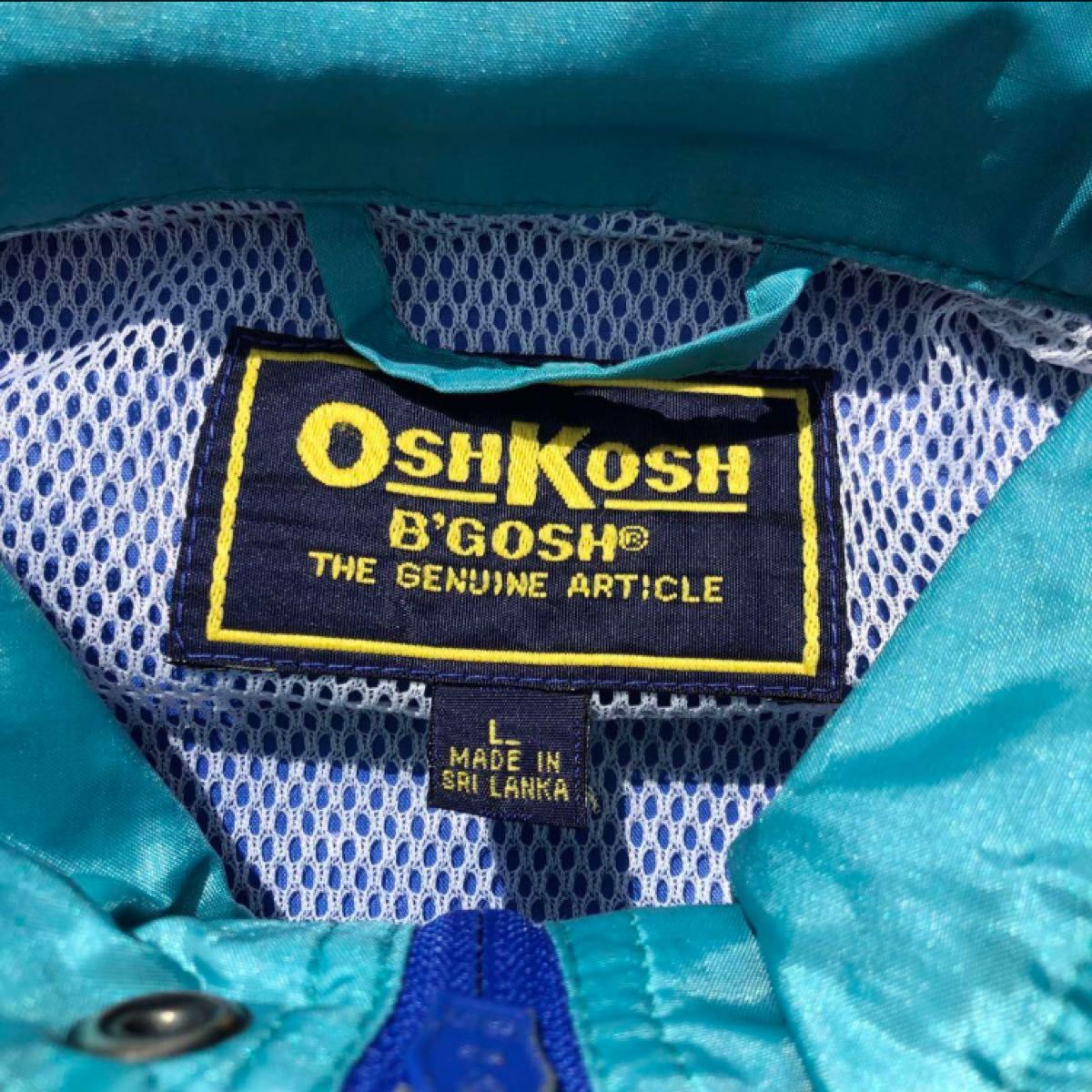 OLD OSH KOSH オールド オシュコシュ ナイロンジャケット Lサイズ ブルー エメラルドグリーン ウインドブレーカー