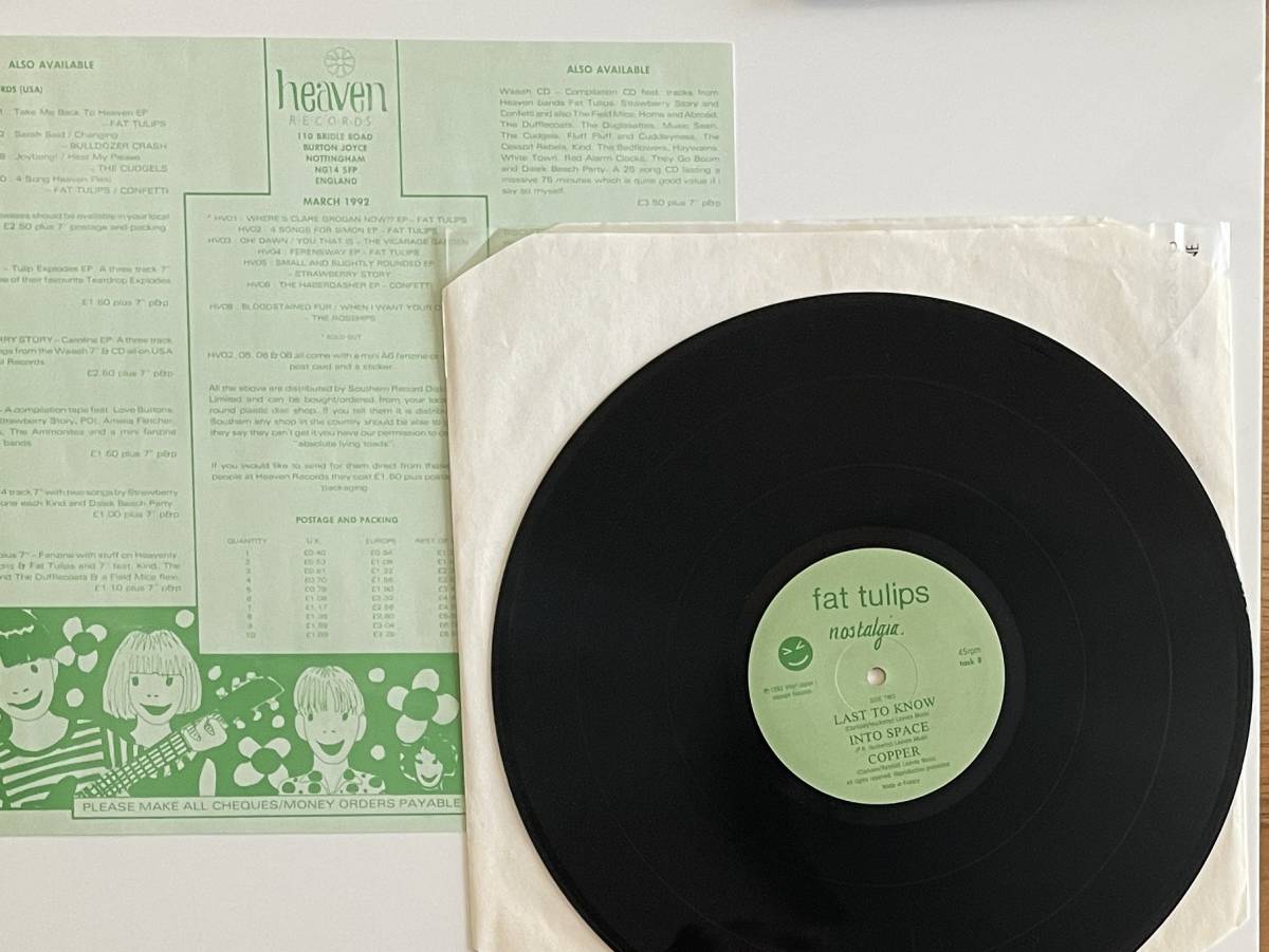 [送料無料］fat tulips - nostalgia | 5曲入り12インチ | FRANCE | task8 | 1992 | Vinyl Japan / Heaven Records | ネオアコ　アノラック
