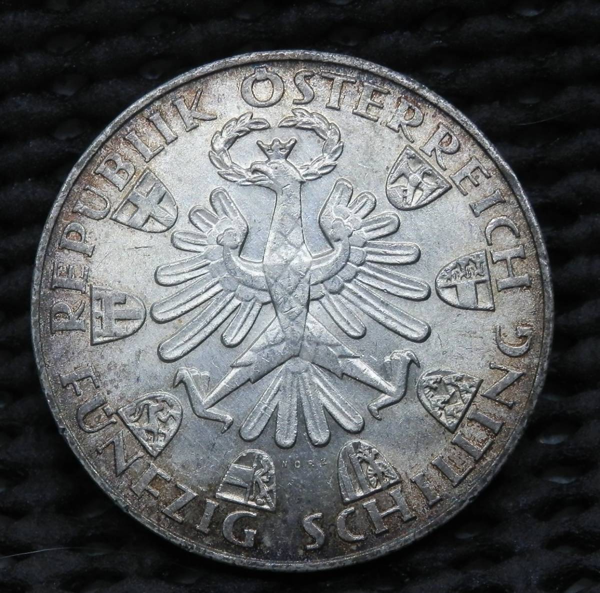 オーストリア　50シリング銀貨　1959年　20.02ｇ　34.1㎜×2.3㎜_画像2