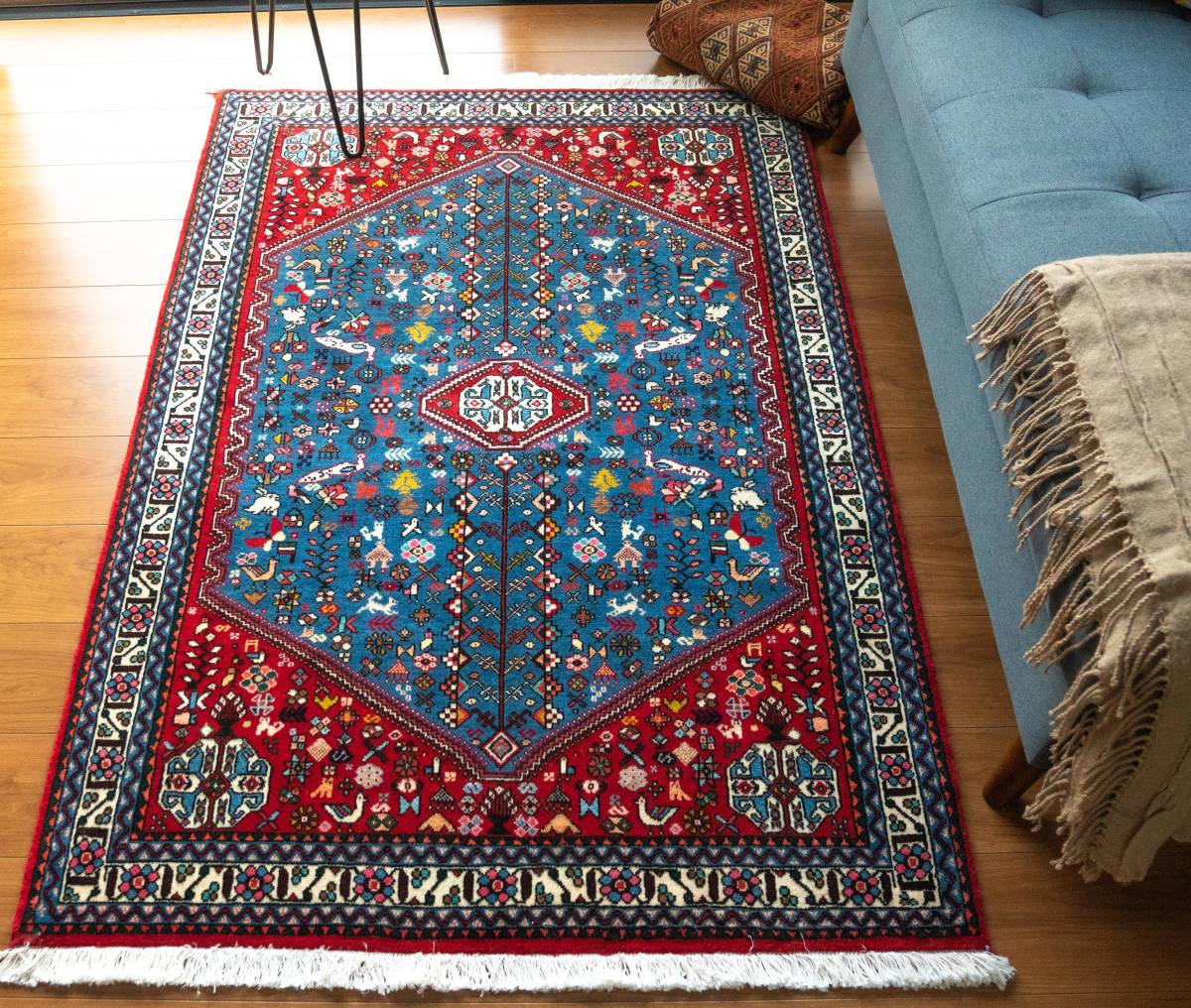 152×105cm ペルシャ手織り絨毯 アバデ カーペット、ラグ 152×105cm ペルシャ手織り絨毯 アバデ カーペット、ラグ