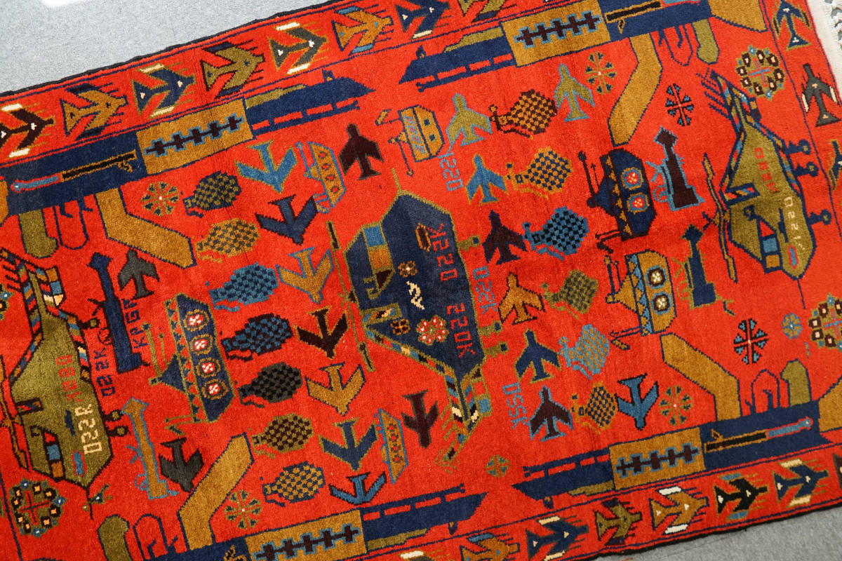 War Rug アフガニスタン手織り絨毯 size 165cm x 101cm|Yahoo War Rug アフガニスタン手織り絨毯 size 165cm x 101cm|Yahoo