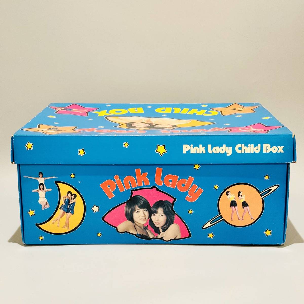 甲MJ17227　クリーニング済　昭和レトロ　アンティーク　当時物　段ボール製　ピンクレディー　PINK LADY　CHILD BOX　おもちゃ箱　収納_画像6