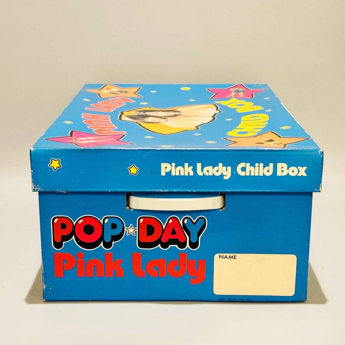 甲MJ17227　クリーニング済　昭和レトロ　アンティーク　当時物　段ボール製　ピンクレディー　PINK LADY　CHILD BOX　おもちゃ箱　収納_画像7