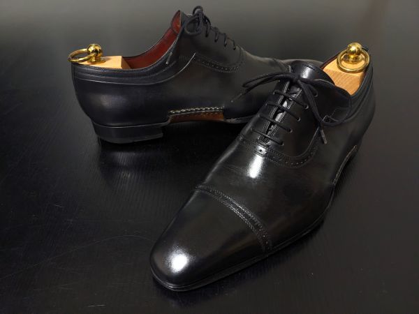 美品 マグナーニ 40 Magnanni オパンケ製法 ストレートチップ ドレスシューズ 黒 8122_画像4