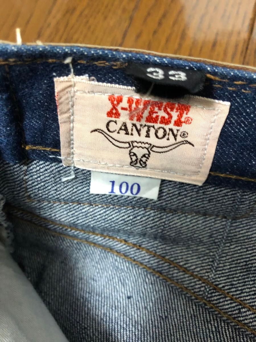 CANTON X-WEST キャントンデニムジーンズ糊付60s 70s製国産デニムジッパースコービル製 インディゴ 濃紺