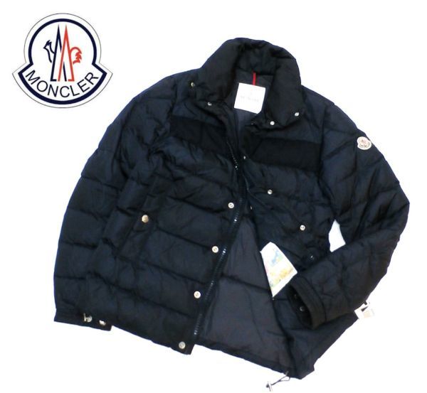 ★国内正規品 MONCLER MENS BREVAL ウール切替 ダウンジャケット モンクレール ブレヴァル NYLON×WOOL DOWN JACKET ネイビー 0 S-10_画像1