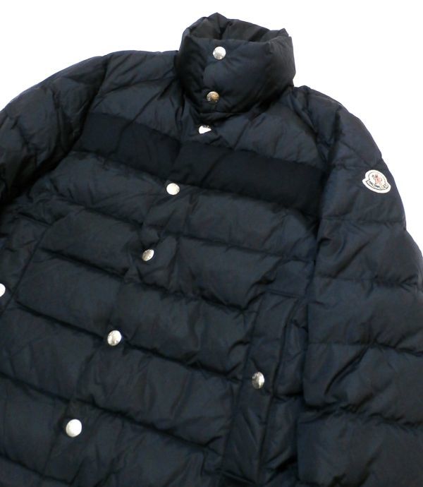 ★国内正規品 MONCLER MENS BREVAL ウール切替 ダウンジャケット モンクレール ブレヴァル NYLON×WOOL DOWN JACKET ネイビー 0 S-10_画像8