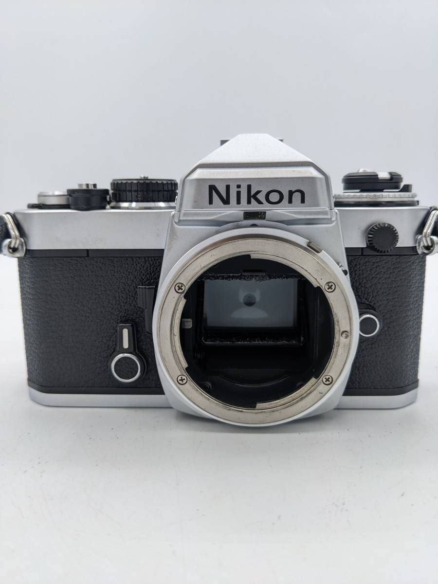 N34575 NIKON ニコン カメラ FE シルバー フィルム一眼レフ camera 光学機器 昭和レトロ 撮影機器 マニュアルフォーカスの画像1