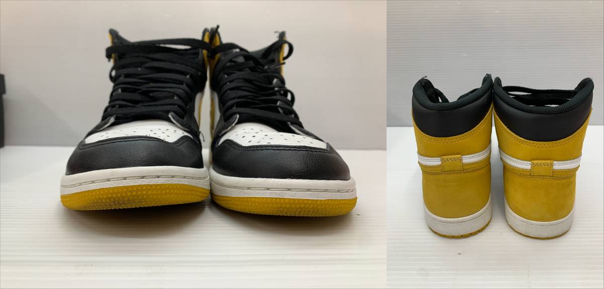 153-Ky12907-100s NIKE AIR JORDAN 1 RETRO HIGH OG YELLOW OCHRE ナイキ エアジョーダン1 レトロ ハイ OG 555088-109 26cm_画像4