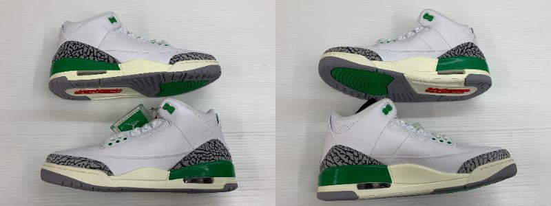 153-KB1791-100r Nike WMNS Air Jordan 3 Retro Lucky Green ナイキ ウィメンズ エアジョーダン3 CK9246-136 27.5cm タグ付き未使用品_画像8