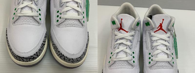 153-KB1791-100r Nike WMNS Air Jordan 3 Retro Lucky Green ナイキ ウィメンズ エアジョーダン3 CK9246-136 27.5cm タグ付き未使用品_画像6