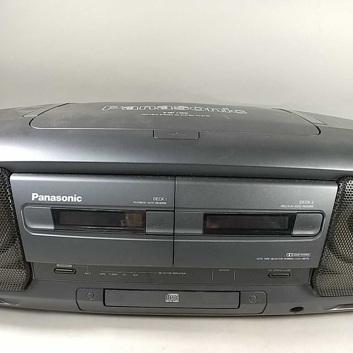 569●同梱NG Panasonic CDラジカセ バブルラジカセ ポータブル ステレオ CDシステム RX-DT99 パナソニック コブラトップ CD カセット 現状_画像3