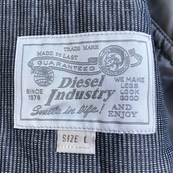 DIESEL　ディーゼル　デニム　テーラードジャケット　L　綿　コットン　総裏　センターベンド　ブレザー　メンズ_画像3