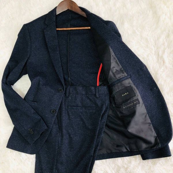 ザラ　ZARA　スーツ　セットアップ　テーラードジャケット　M/S　ネイビー　Suits Collection AW18　スーツコレクション　サイドベンツ　_画像1