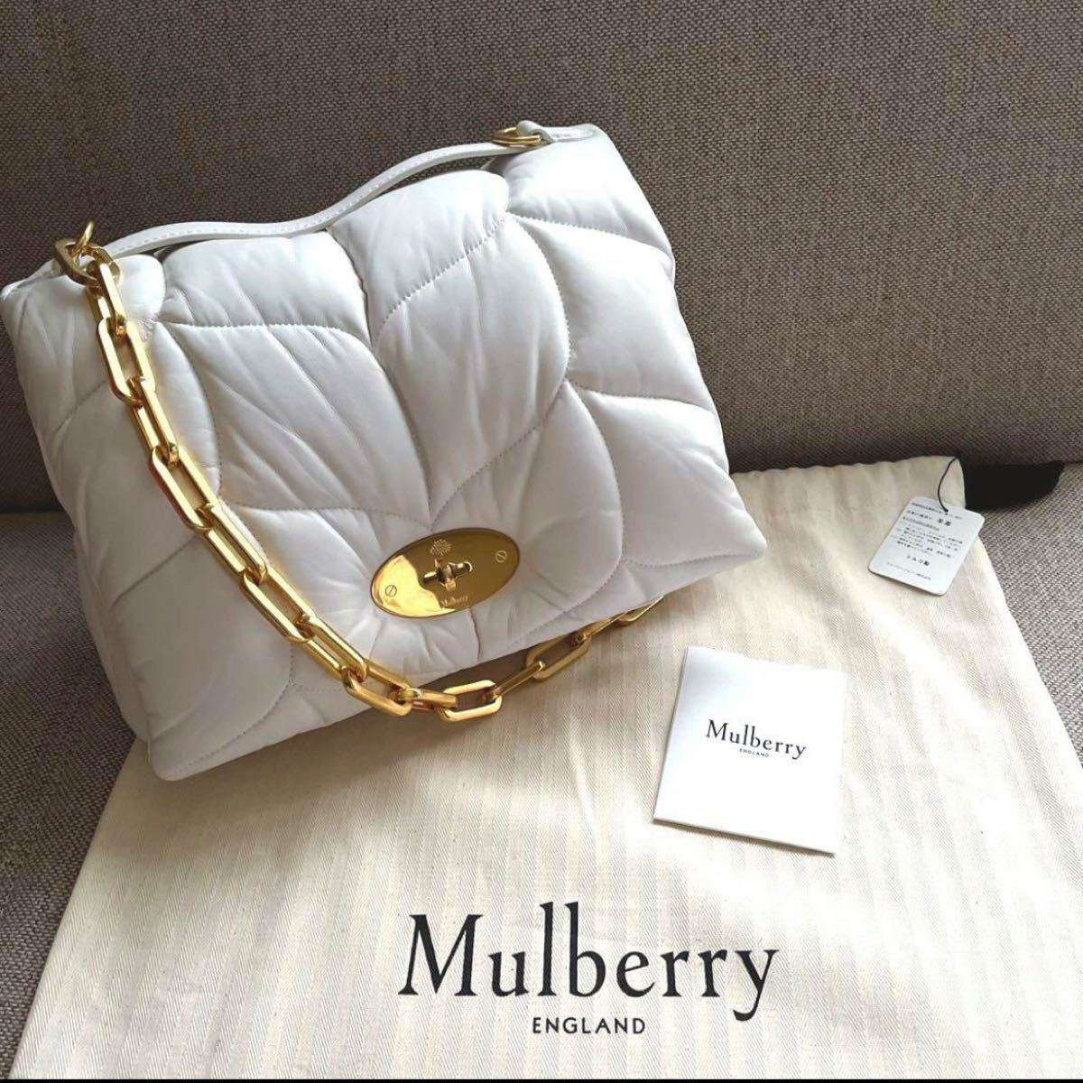 mulberry マルベリー ソフティ チェーンショルダーバッグ ホワイト