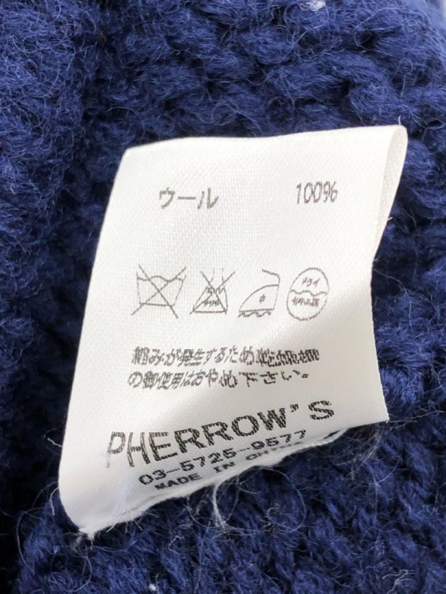 Pherrow’s フェローズ ウール100% ショールカラー カーディガン size38/紺 ◆■ ☆ eaa9 メンズ_画像5