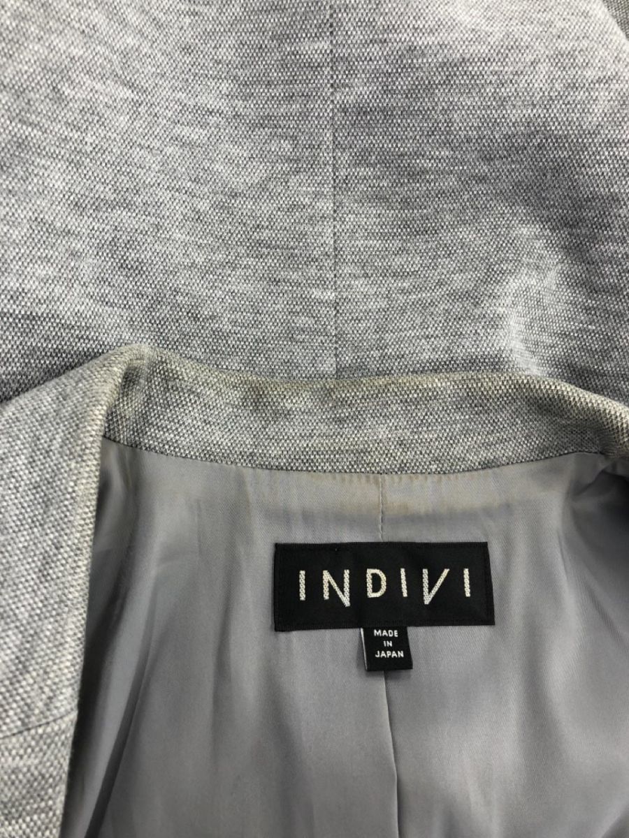 INDIVI Indivi setup jacket skirt suit size05/ gray *# * eaa9 lady's 