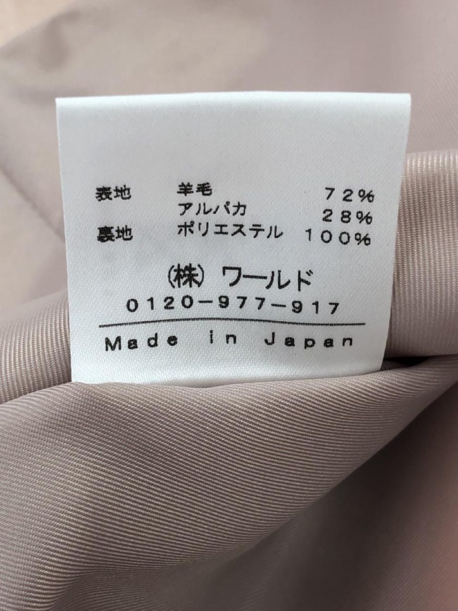 INDIVI インディヴィ ウール・アルパカ混 ノーカラー コート size05/ピンク ◆■ ☆ eaa9 レディース_画像5