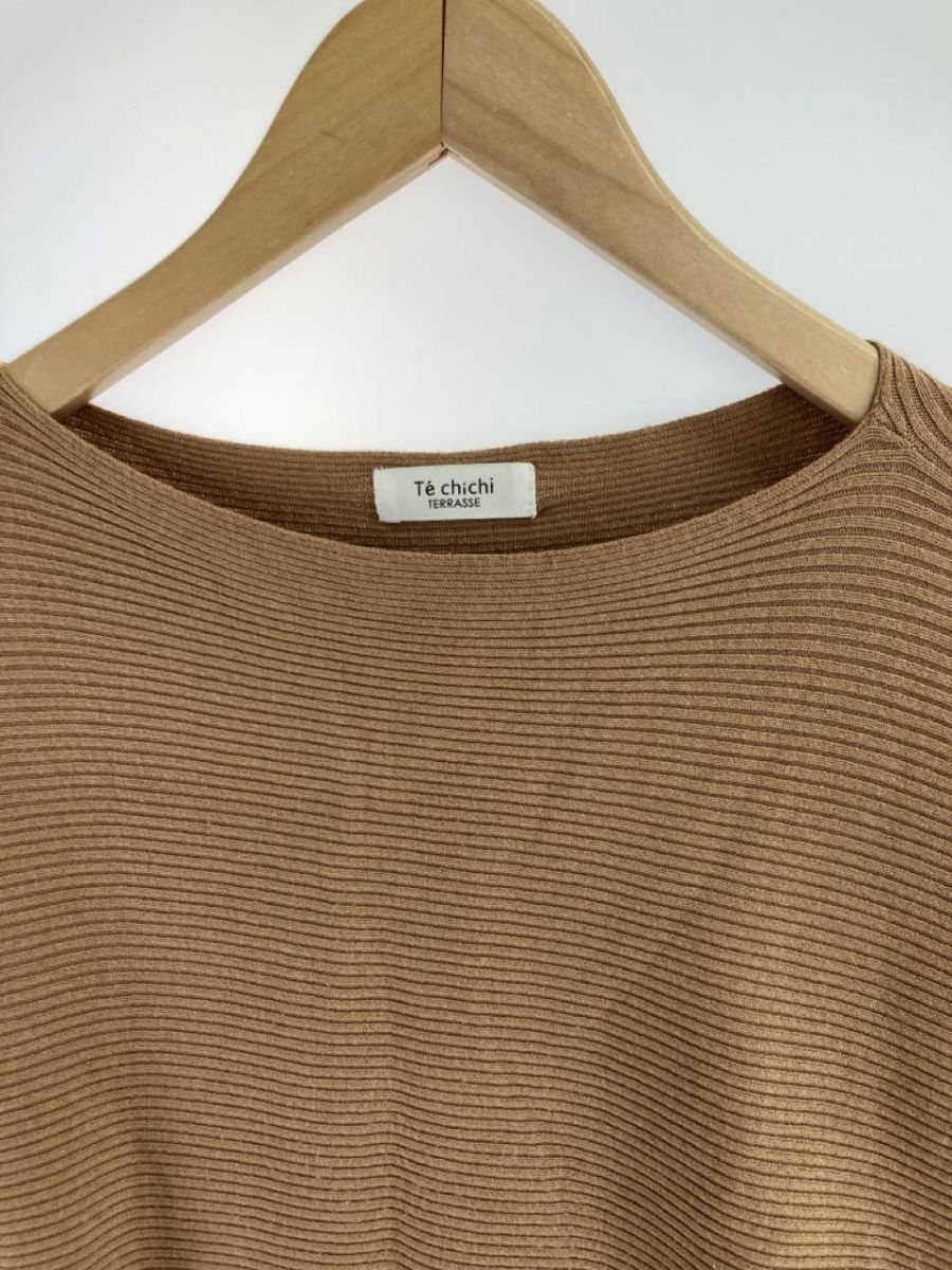Techichi Te chichi knitted sweater sizeF/ light brown group *# * eab5 lady's 