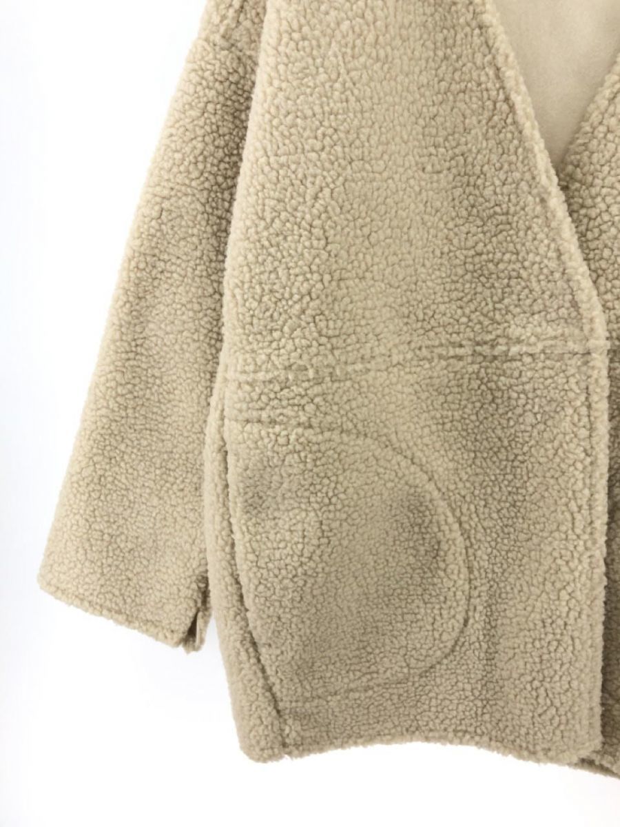 MURUAm Roo a boa jacket sizeF/ beige *# * eac2 lady's 