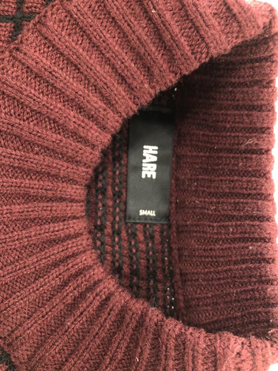 HARE Hare wool . knitted sweater sizeS/ wine red *# * eac2 men's 