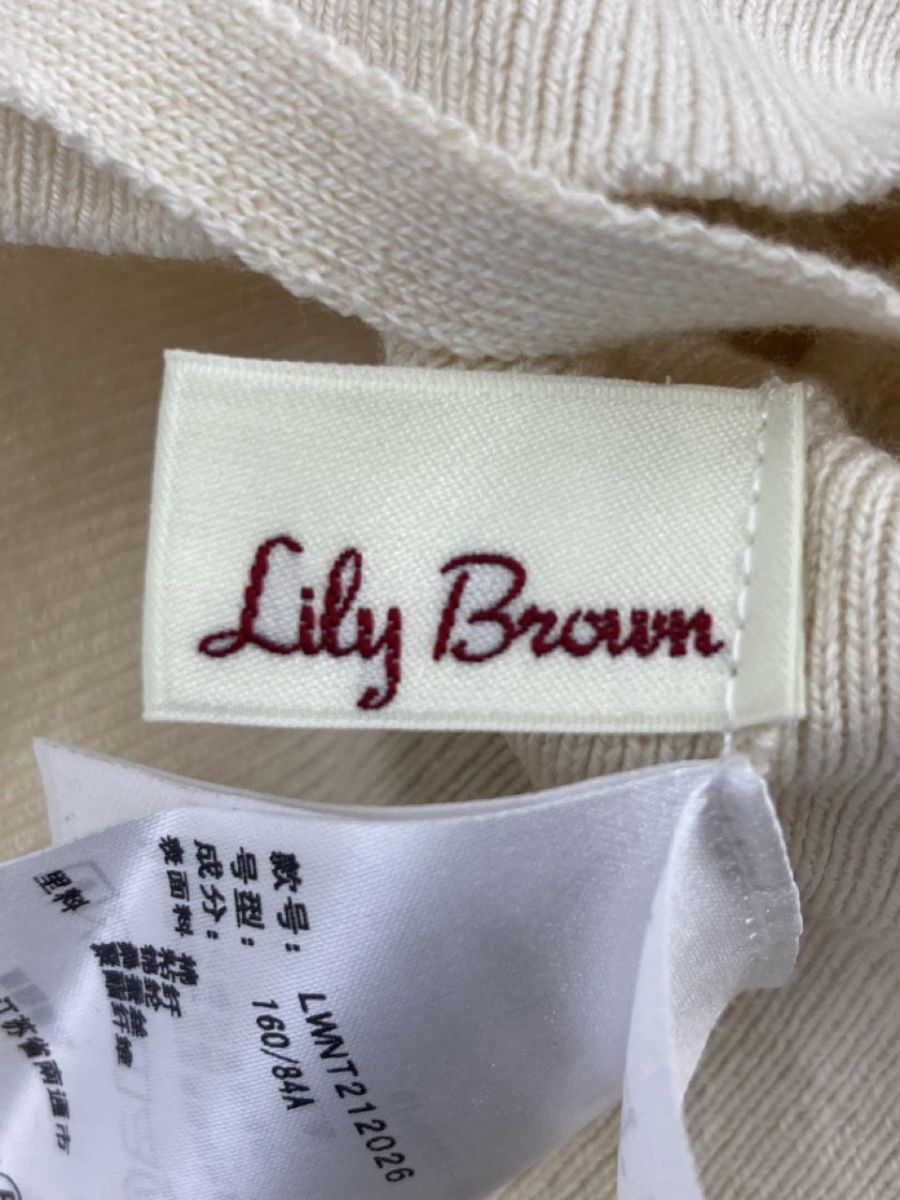 Lily Brown リリーブラウン リボン付き オフショルダーニット セーター sizeF/アイボリー ■◇ ☆ eac2 レディースの画像5