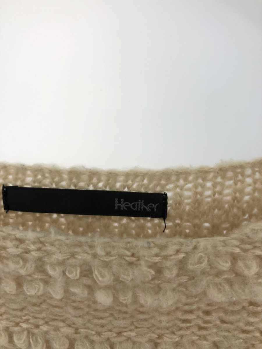 Heather Heather окантовка дизайн вязаный свитер sizeF/ бежевый *# * eac2 женский 