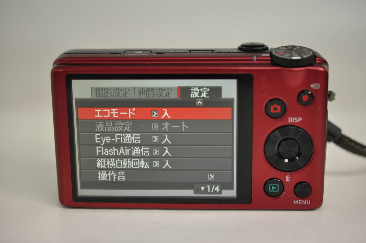 動作品 カシオ Casio EXILIM EX-ZR310 エクシリム 赤 レッド コンパクトデジタルカメラ 充電器付 管N7939_画像9