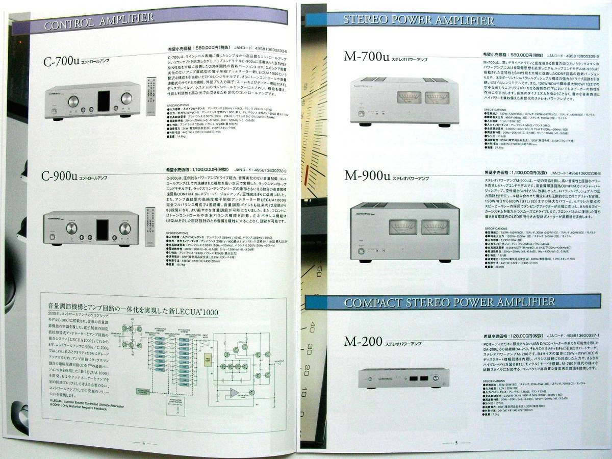 [ catalog only ]35981*LUXMAN Luxman general catalogue 2018*L-509X L-590AXⅡ L-507uXⅡ C-700u MQ-300 D-380 DA-250 P-750u