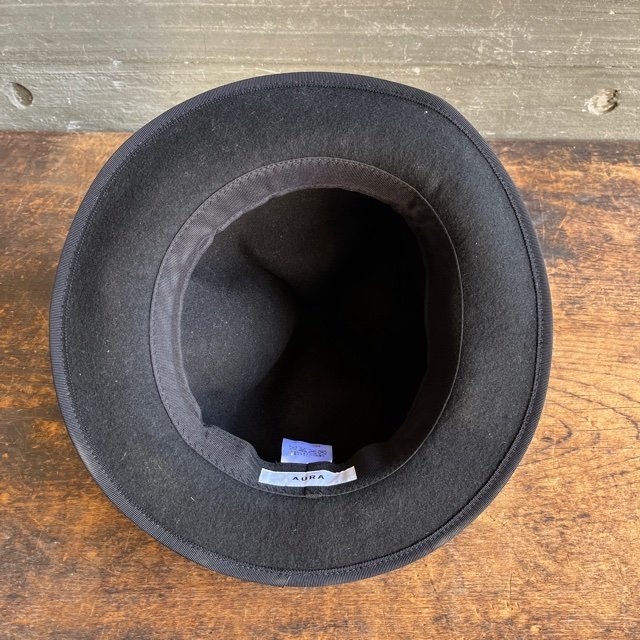 AURA HAT 帽子サイズ表記なし 日本製 ブラック/黒 ウール100% digjunkmarket_画像7
