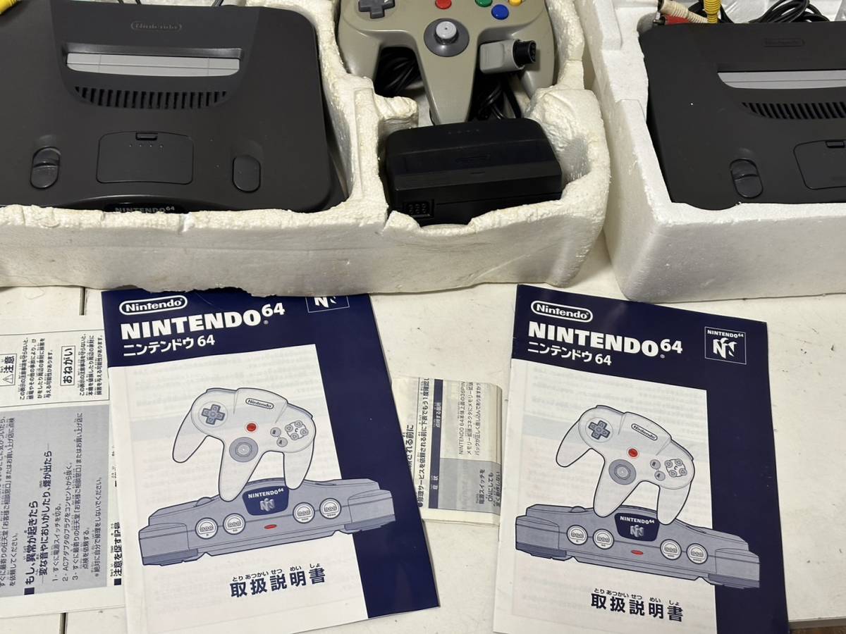 【任天堂 Nintendo 64 本体 箱付き 大量まとめ 6台 コントローラー アダプタ AVケーブル】ニンテンドー ロクヨン【動作未確認】ジャンク_画像3