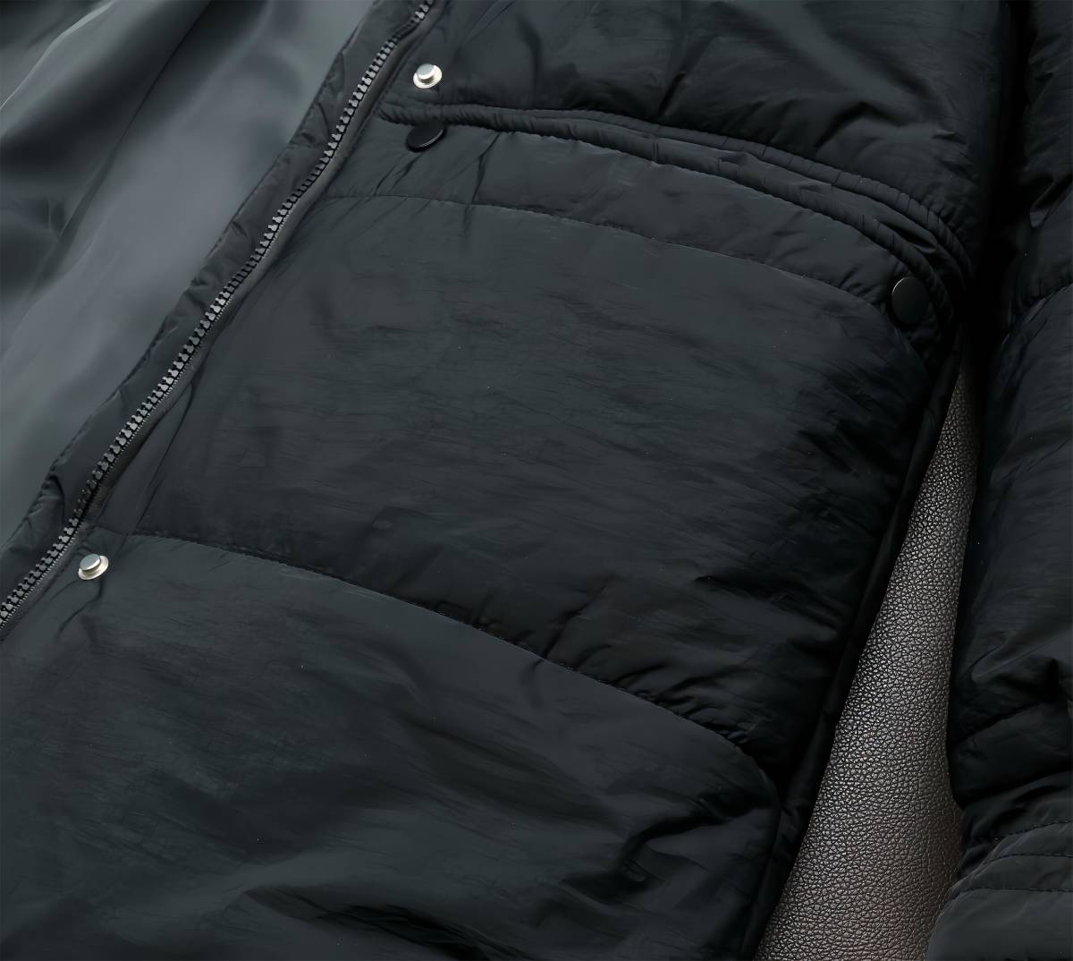 XR05　HELLO.F 中綿コート　軽量 　ロングコート　レディース　M(日本サイズL程度)高品質　ライトアウター　 ふんわりコート　ブラック_画像4