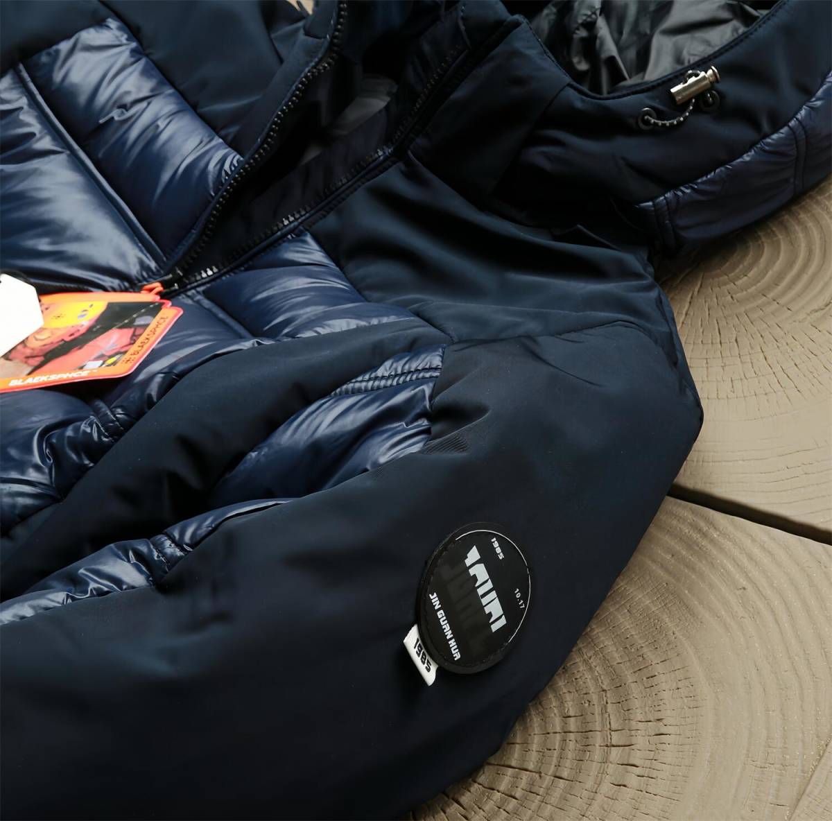 XR21 ICEBERCフランス　中綿ジャケット　メンズ　冬　XL　防寒服　厚手　フェイクダウンジャケット　パーカー　ブルゾン　軽量 ネイビー_画像6