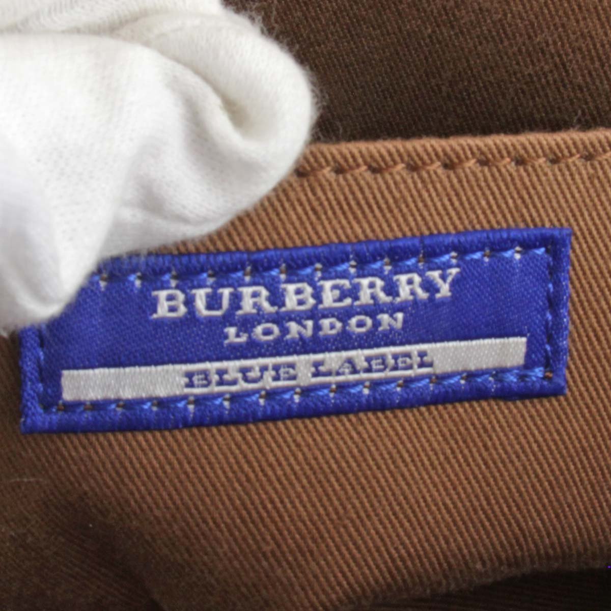 『USED』 BURBERRY BLUE LABEL バーバリーブルーレーベル ハンドバッグ ベージュ キャンバス/レザー_画像10