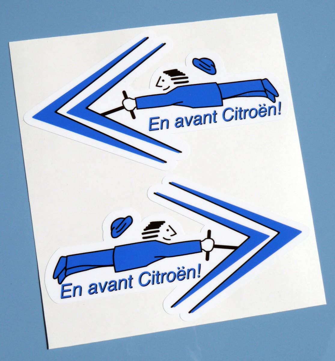 送料無料 En Avant Citroen! sticker シトロエン ステッカー デカール 2枚セット 120mm x 65mmの画像3