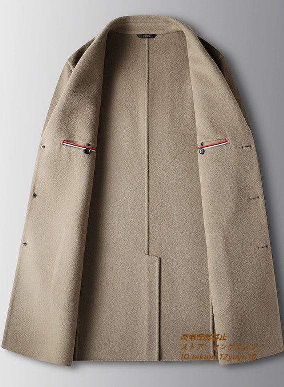 15万 超美品ウールコート*ビジネスコート メンズコート 新品 ロングコート 高級 セレブ*WOOL 紳士スーツ 秋冬 ジャケット 上品 グレー XL_画像3