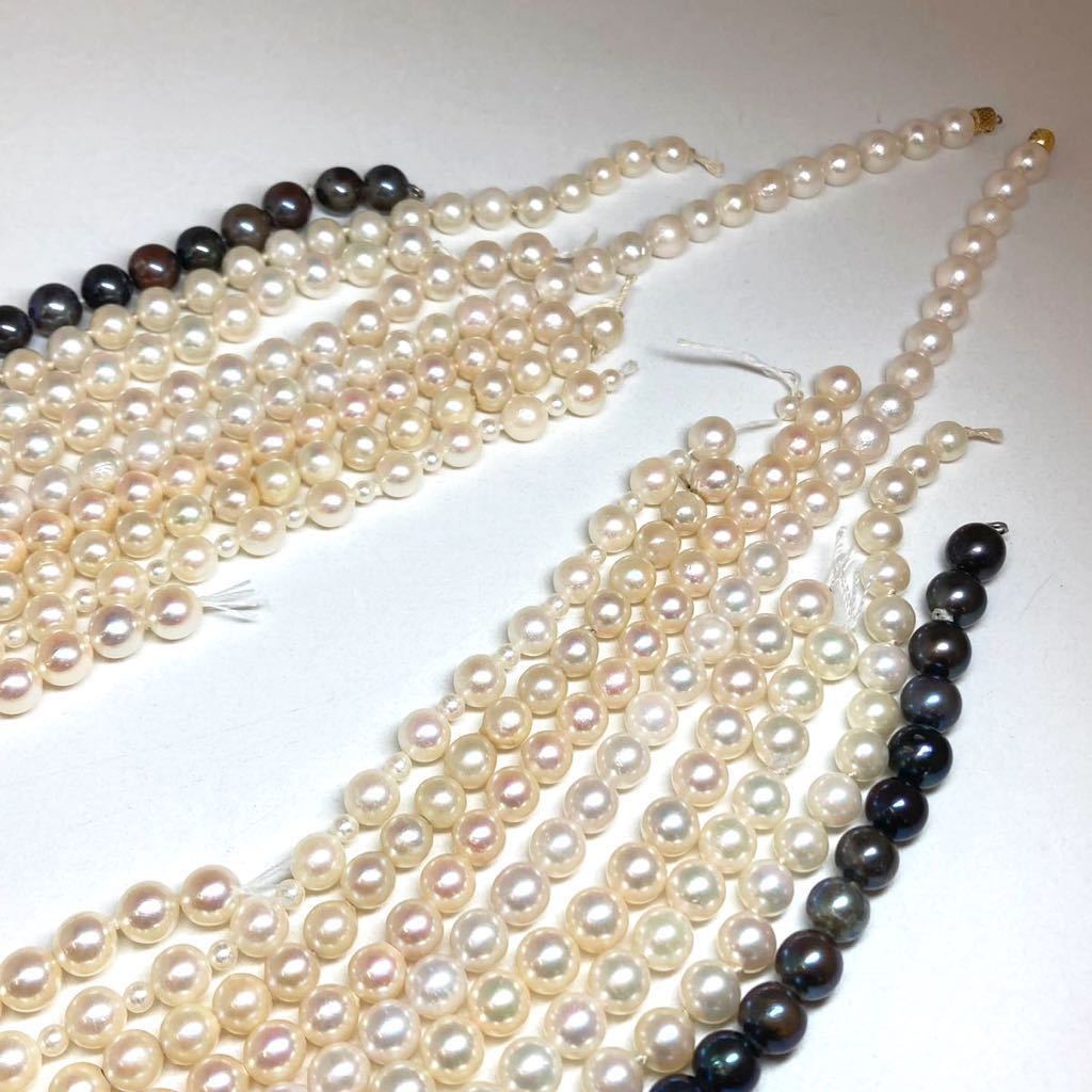 ［アコヤ本真珠アクセサリーパーツおまとめ］j 約210g 約3.0~7.5mm あこや ベビーパール ネックレス pearl necklace accessory parts DA0_画像5