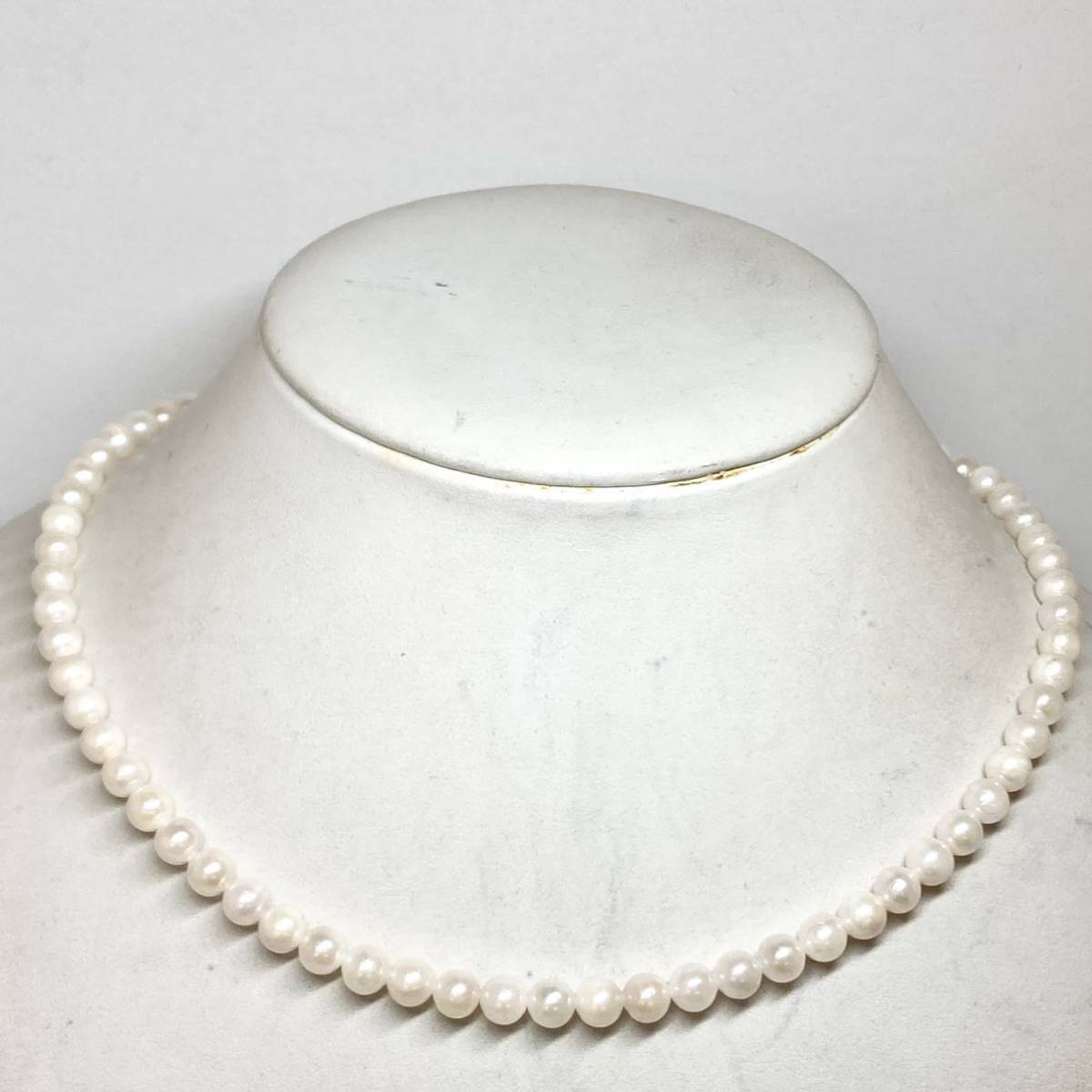 [アコヤ本真珠ネックレス] j 重量約21.5g 約5.5~6.0mm 約42.0cm ベビー パール pearl Pearl necklace accessory silver シルバー DE0/DH0