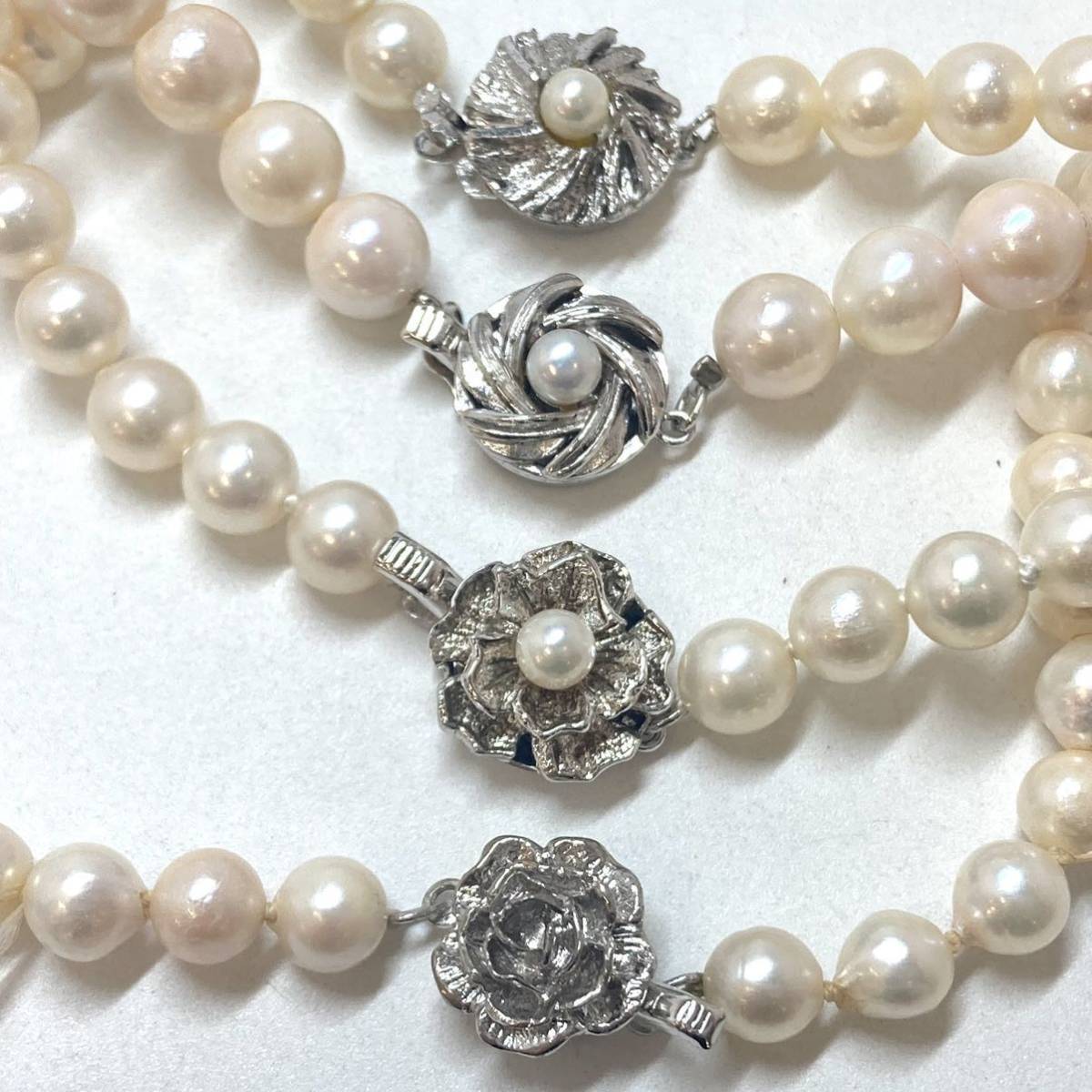 ［アコヤ本真珠ネックレス4点おまとめ］j 重量約163g 真珠 パール ロング pearl necklace accessory jewelry silver DA0_画像8