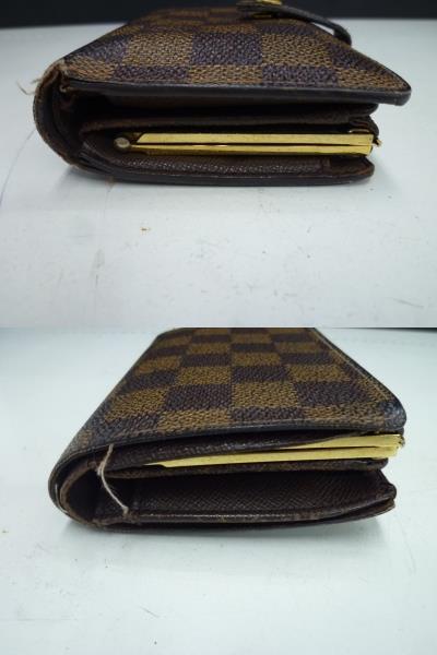 『中古品』LOUIS VUITTON/ルイヴィトン ダミエエベヌ 長財布ポルトフォイユサラ/N61734+がま口財布ポルトモネビエ ヴィエノワ/N61664セット_画像9