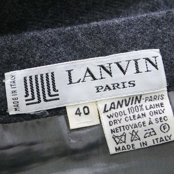 [PT12881] ランバン スカート ひざ丈 フレア グレー系 40 LANVIN_画像6