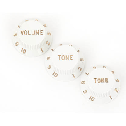 Fender Stratocaster Knobs, White (Volume, Tone, Tone)【フェンダー】の画像1