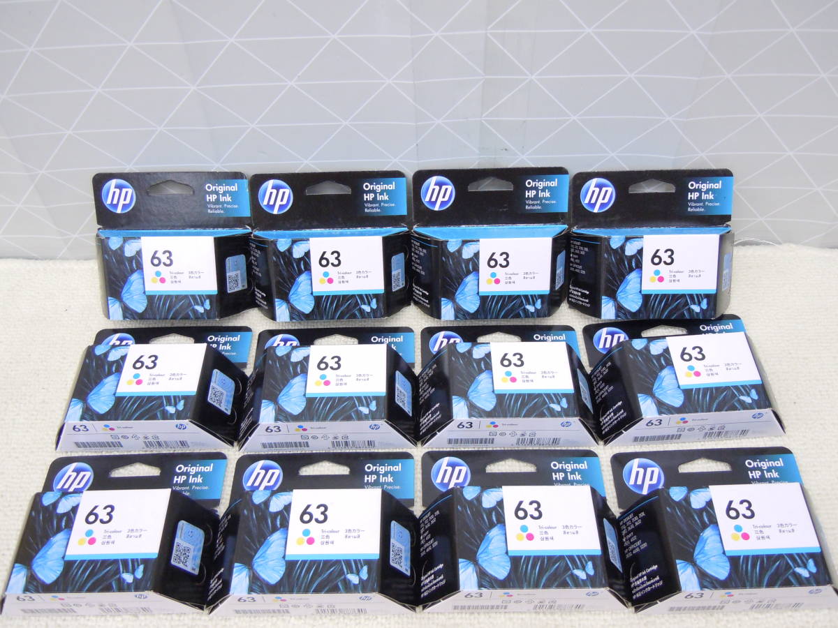 HP 63 original ink cartridge 12 piece set HP63 3 color color F6U61AA consumption expiration of a term 2023 year 12 month DESKJET ENVY OFFICEJET great number correspondence 
