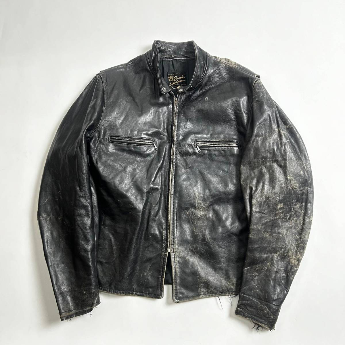 60’s 70's Brooks Leather Sportswear レザージャケット 60s 70s TALONジッパー 涙タロン ヴィンテージ vintage ジャンクコンディション_画像1