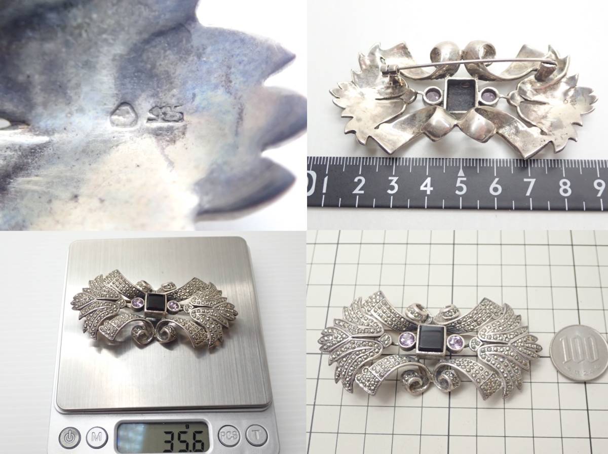 L981 ヴィンテージ ブローチ マルカジット/マーカサイト 925 L981 ヴィンテージ ブローチ マルカジット/マーカサイト 925
