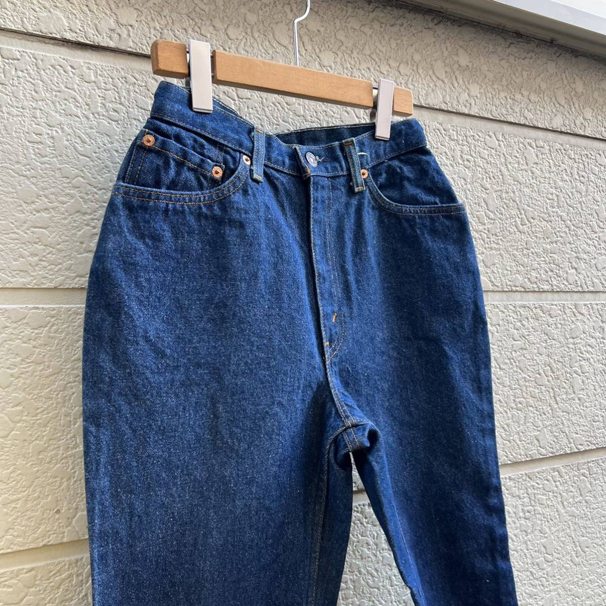 80s USA古着 Levi's デニムパンツ テーパード 濃紺 リーバイス 15505 0214 アメリカ古着 vintage ヴィンテージ レディース Petites_画像3