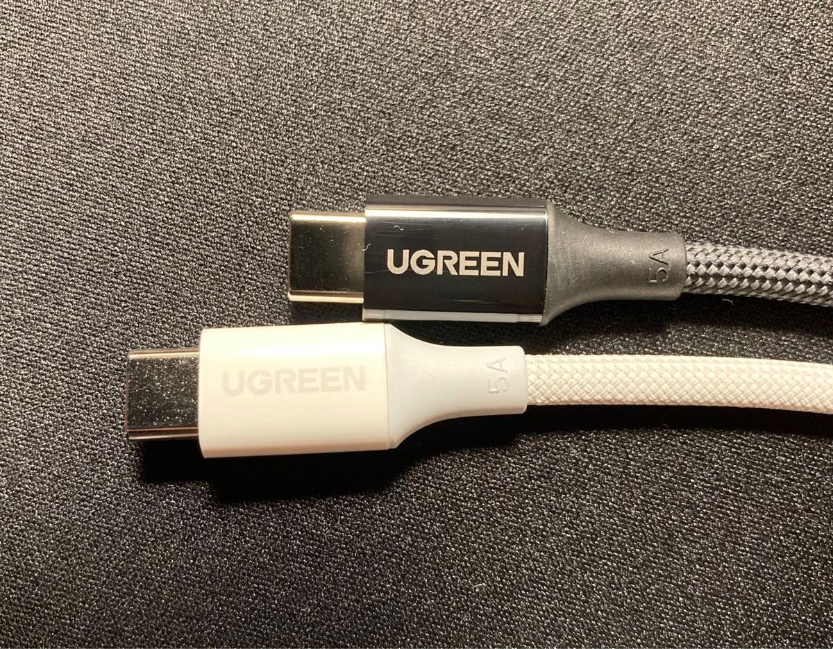UGREEN USB Type-C シリコン高耐久ナイロン編組ケーブル 100W 0.5m & 1m セット