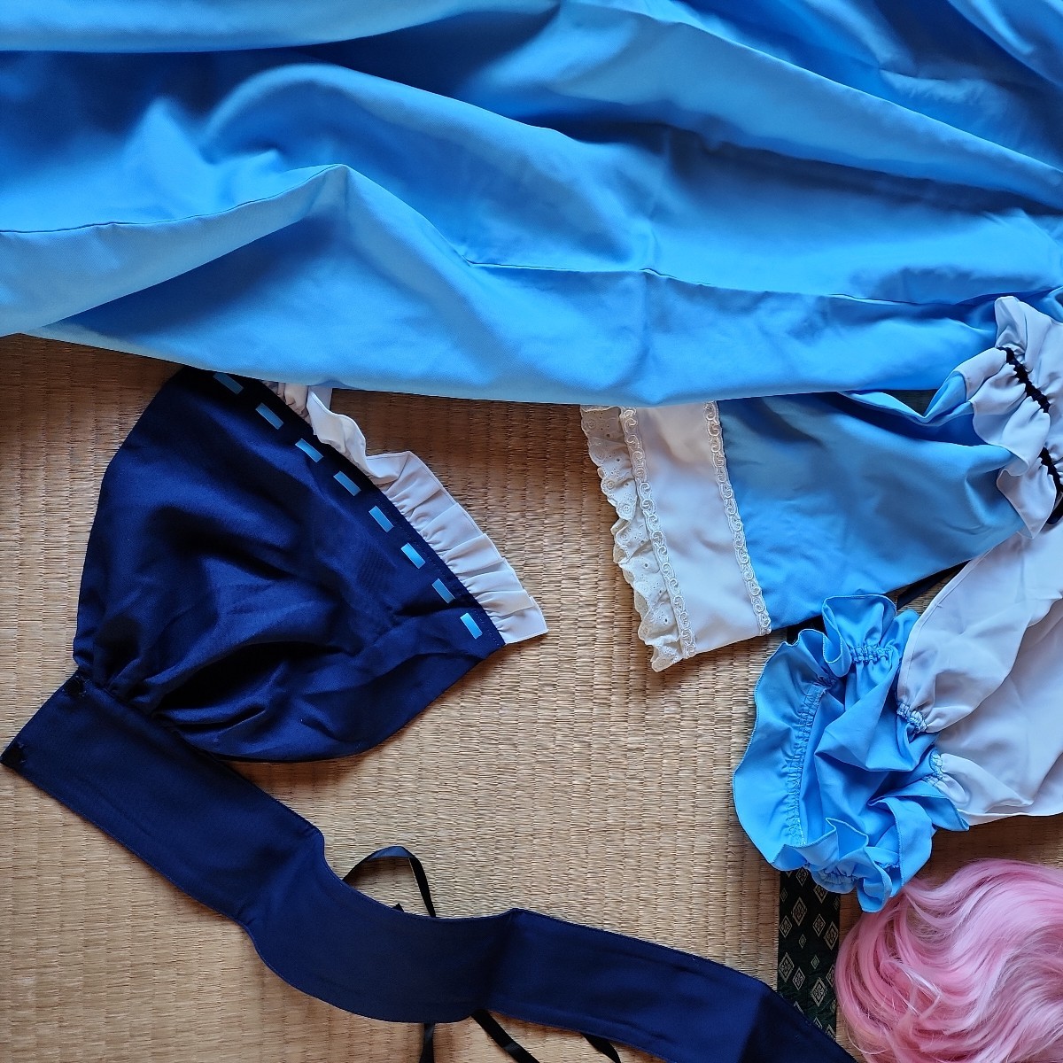 『一円スタートコスプレ衣裳』東方Project 西行寺幽々子 Lサイズ。ピンクウィッグあり。レースを使っていてオシャレです。_画像8